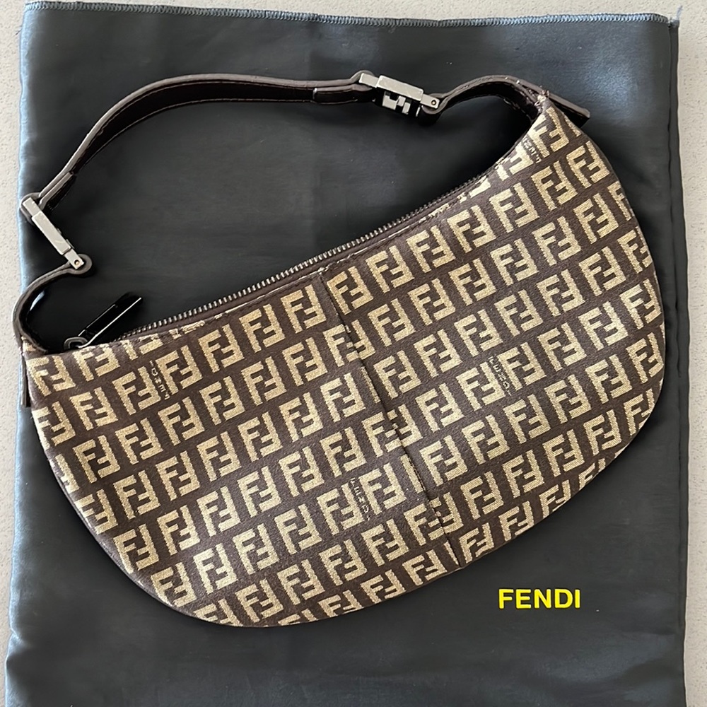 Authentic Fendi Pochette Canvas Bag